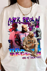 Women's Vintage-Style Chris Brown Graphic T-Shirt