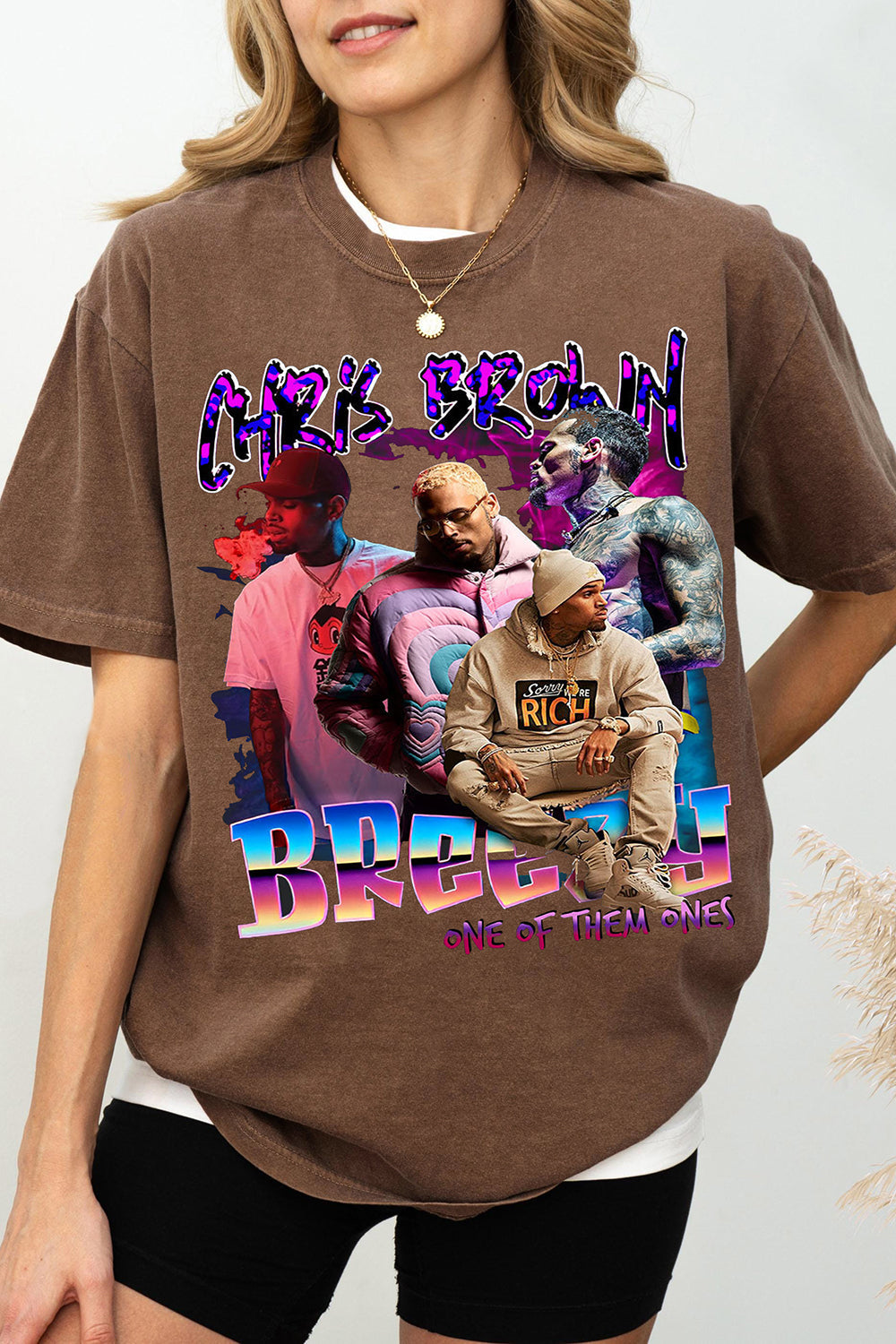 Women's Vintage-Style Chris Brown Graphic T-Shirt