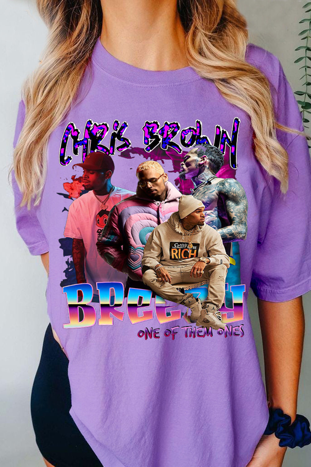 Women's Vintage-Style Chris Brown Graphic T-Shirt