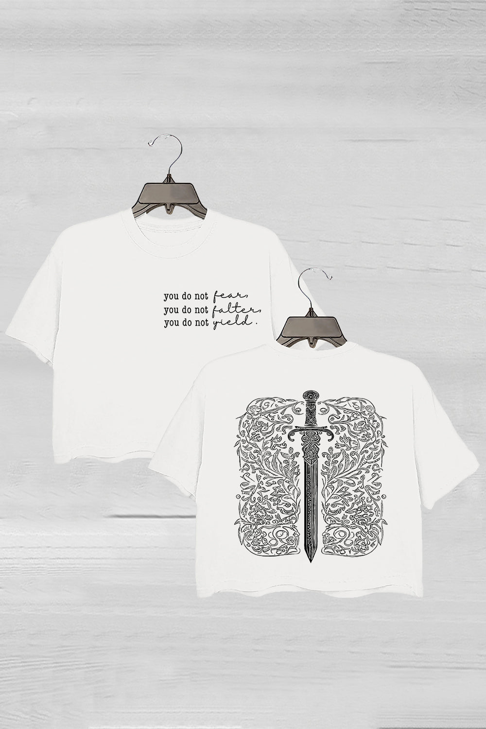 You Do Not Yield You Do Not Falter Thrones Of The Glass Crop Tee For Women